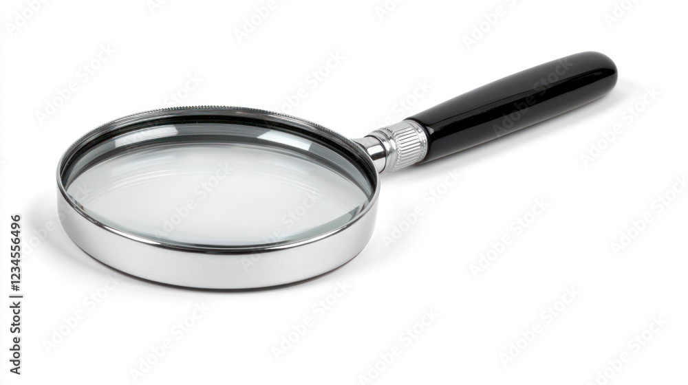 Handheld Magnifying Glass on White Background Handheld Magnifying Glass on White Background