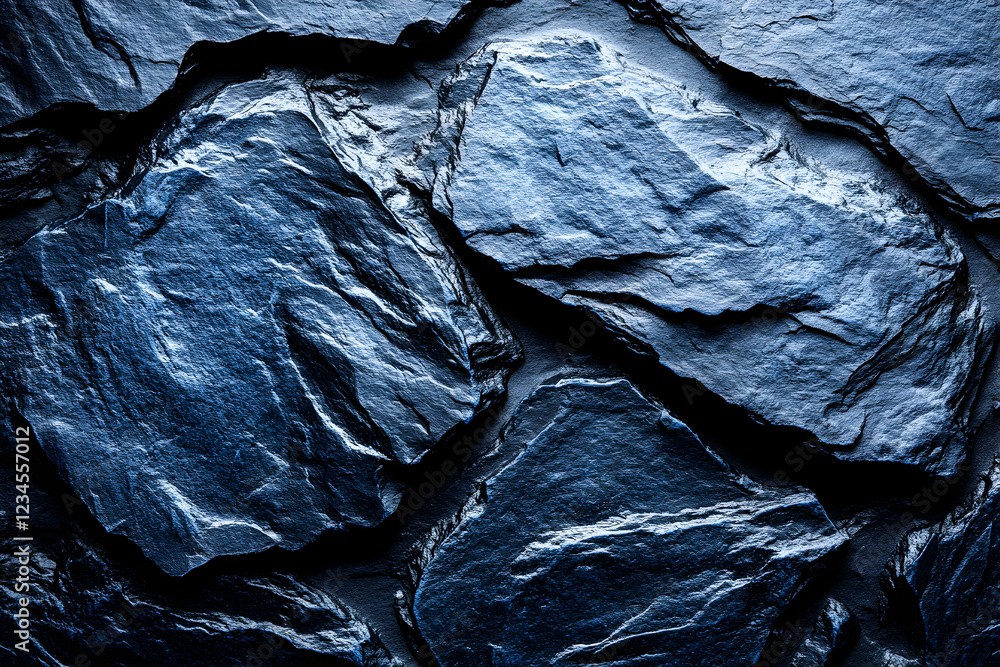 Deep blue slate stone wall texture background. Perfect for design projects needing a rugged, natural feel. Deep blue slate stone wall texture background. Perfect for design projects needing a rugged, natural feel.