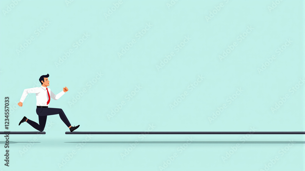 Obraz premium Dynamic Businessman in Motion A Visual Representation