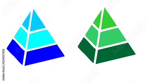 Pyramid infographic template with 3 tiers