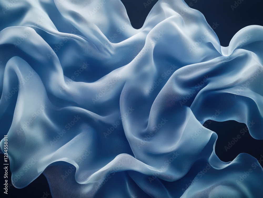 Obraz premium Close-up of blue fabric on black background