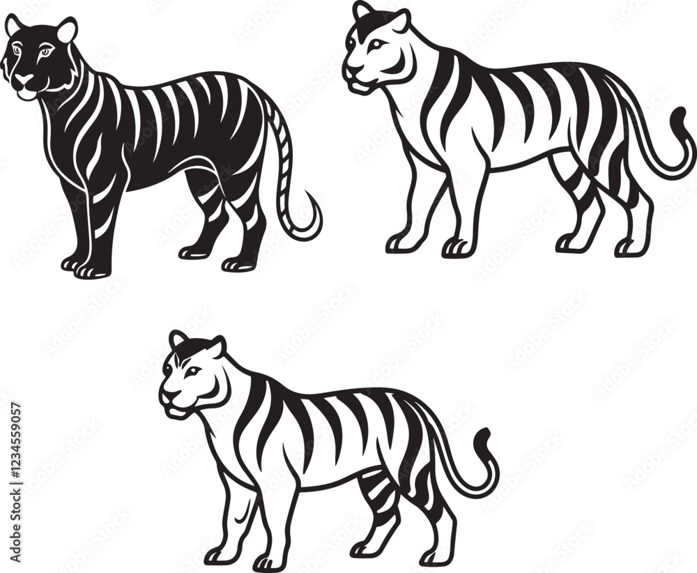 Obraz premium Tiger silhouette vector illustration design 