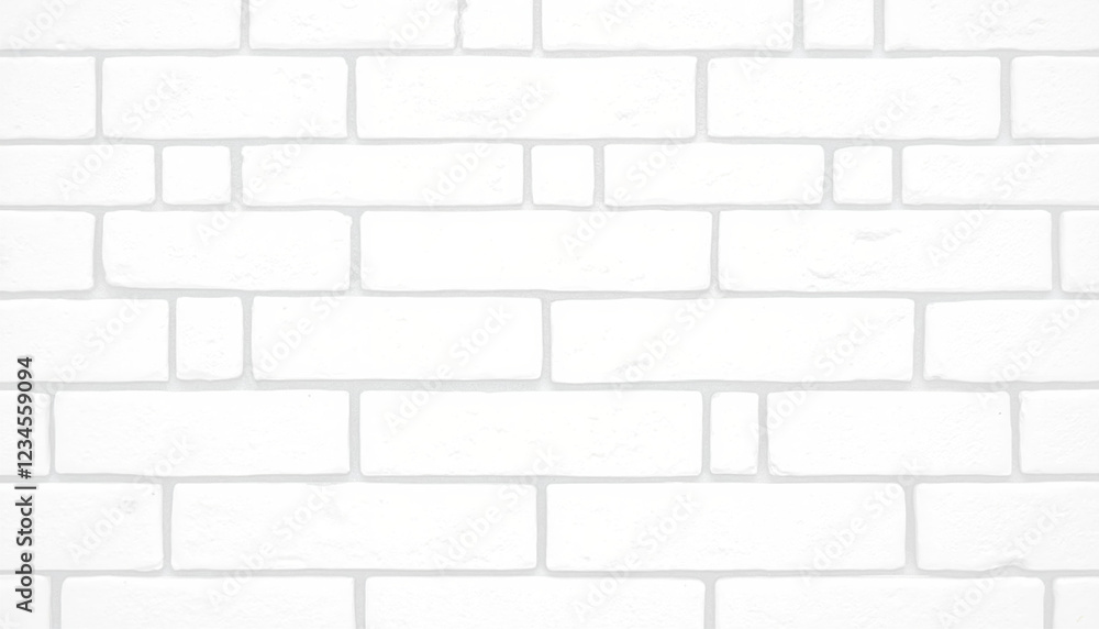 Fototapeta premium Clean white brick wall with rectangular pattern