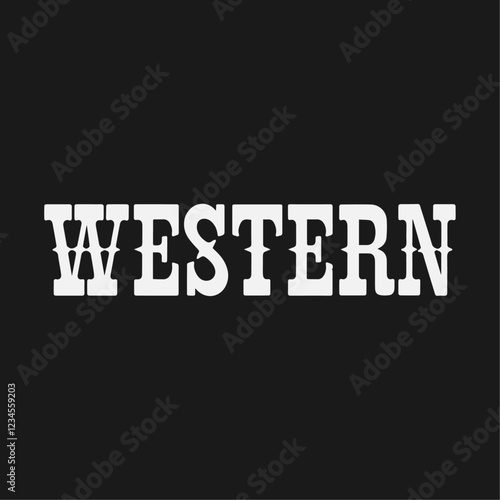 Western Text Written Typography Template Background Vector Illustration Wallpaper Featuring Cowboy, Ranch, Desert, Wild West, and Rustic Western Culture Themes