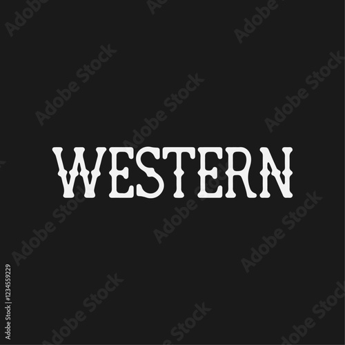 Western Text Written Typography Template Background Vector Illustration Wallpaper Featuring Cowboy, Ranch, Desert, Wild West, and Rustic Western Culture Themes