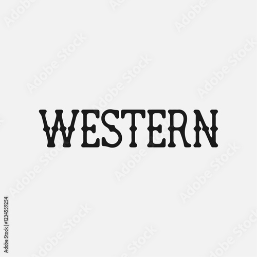 Western Text Written Typography Template Background Vector Illustration Wallpaper Featuring Cowboy, Ranch, Desert, Wild West, and Rustic Western Culture Themes