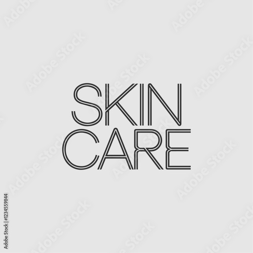 Skin Care Text Written Typography Template Background Vector Illustration Wallpaper Featuring Healthy Skin, Beauty Routine, Cosmetics, Hydration, and Natural Skincare Concepts