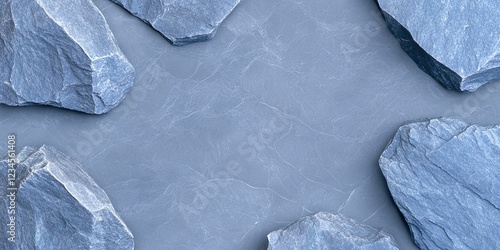Blue Slate Stones Frame:  A...