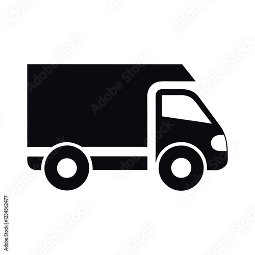 Simple Icon of a Delivery Truck for Logistics