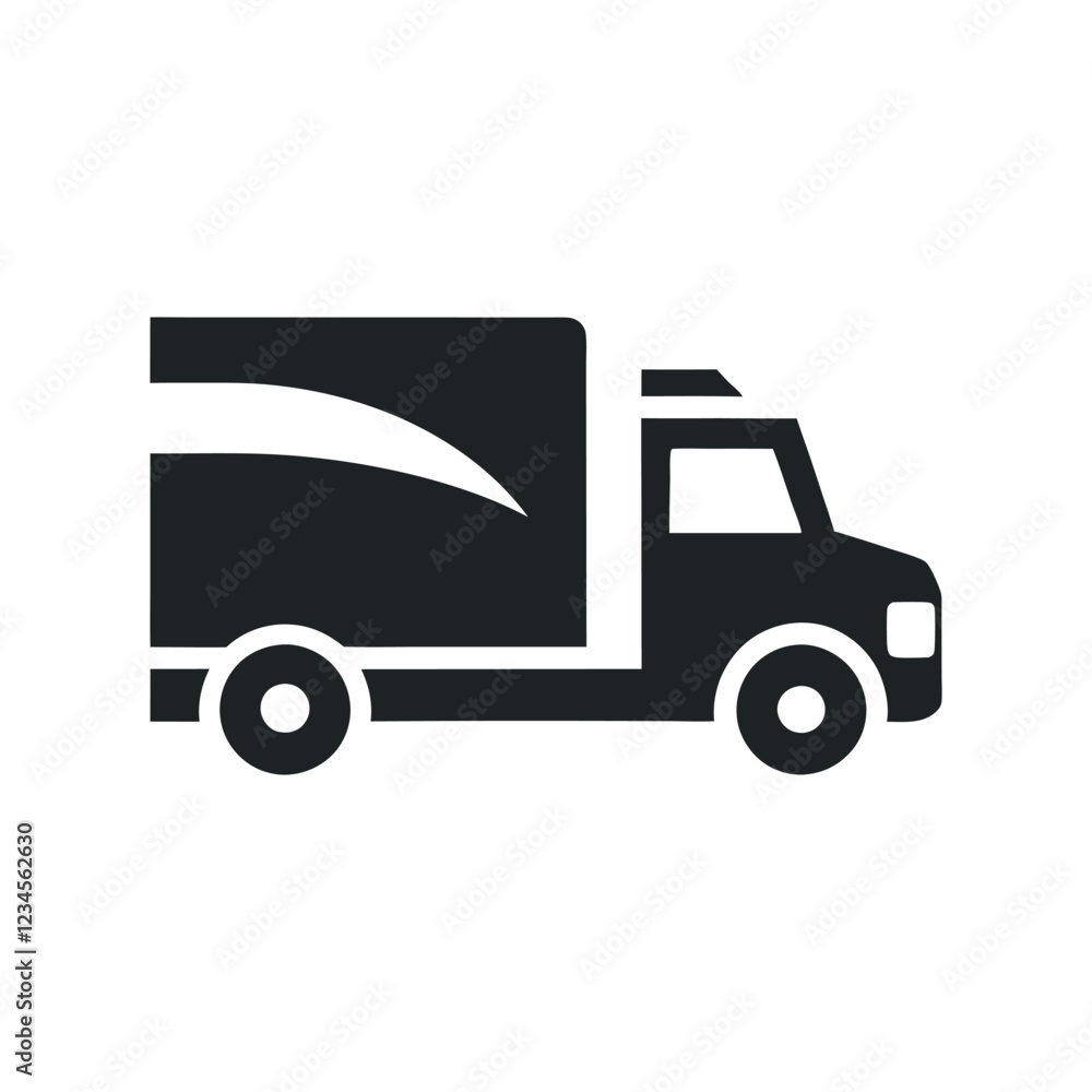 Simple Icon of a Delivery Truck for Logistics Simple Icon of a Delivery Truck for Logistics