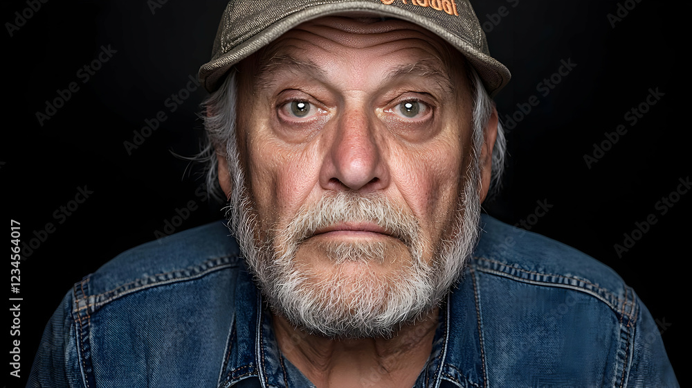 Elderly man portrait, serious expression, dark background, studio shot, for website profile Elderly man portrait, serious expression, dark background, studio shot, for website profile