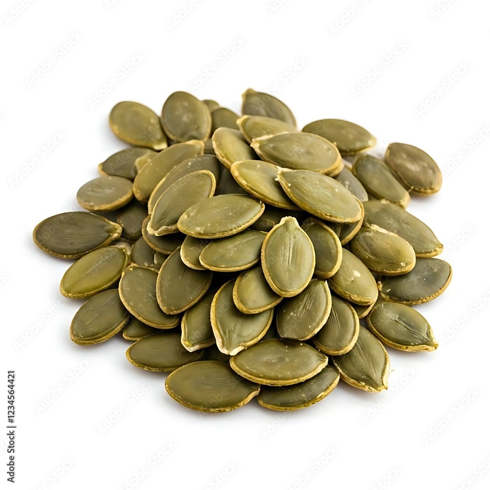Pumpkin seeds and heap white background. Pumpkin seeds and heap white background.