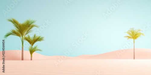 Pastel Paradise: Two palm t...
