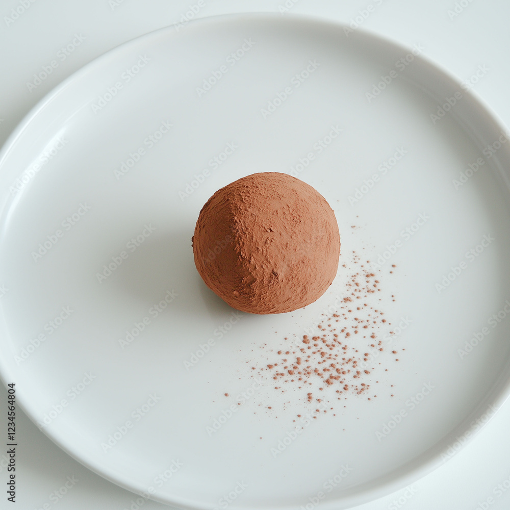 A chocolate truffle dusted with cocoa powder A chocolate truffle dusted with cocoa powder
