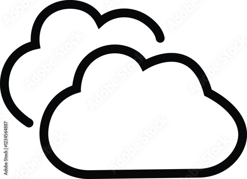  Cloud icon in line trendy web icon. Clouds symbol for your web site design, logo, app, UI shapes design . Data technology icon.