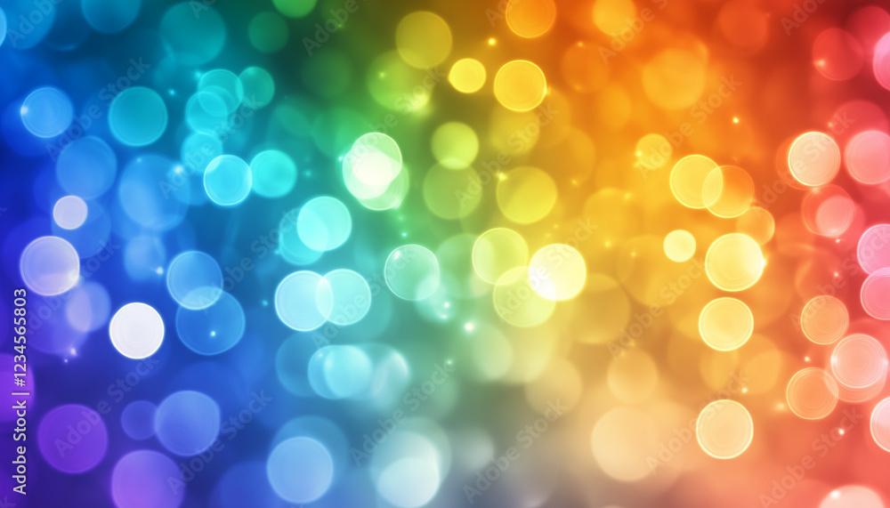 Fototapeta premium Rainbow Bokeh Background - Colorful Defocused Lights Abstract
