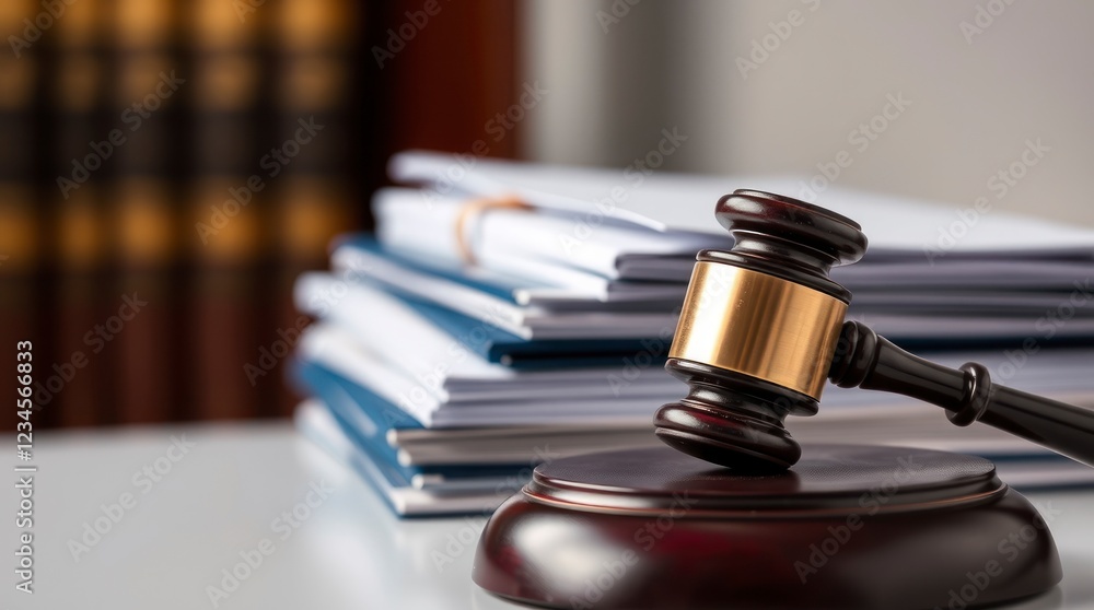 Gavel and Legal Documents: A Serene Judicial Image Gavel and Legal Documents: A Serene Judicial Image