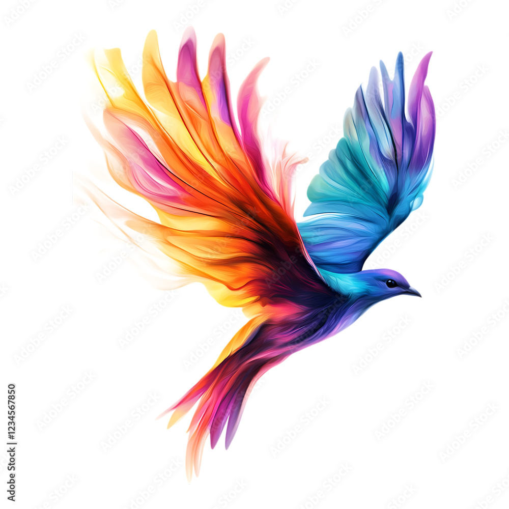Naklejka premium PNG Flight of Fantasy Against Transparent Background for Imaginative Design, Dreamlike Art, or Fantasy-Themed Projects