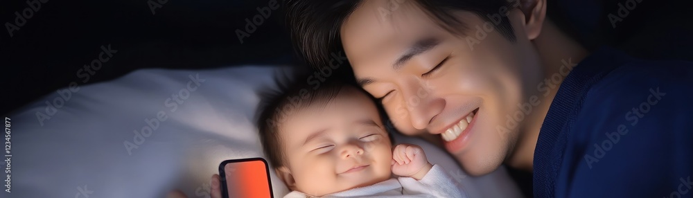 Capture cherished moments with this heartwarming image of a parent using a smartphone to immortalize the tender bond with their newborn Witness the intimacy and love as they connect The parent uses a Capture cherished moments with this heartwarming image of a parent using a smartphone to immortalize the tender bond with their newborn Witness the intimacy and love as they connect The parent uses a