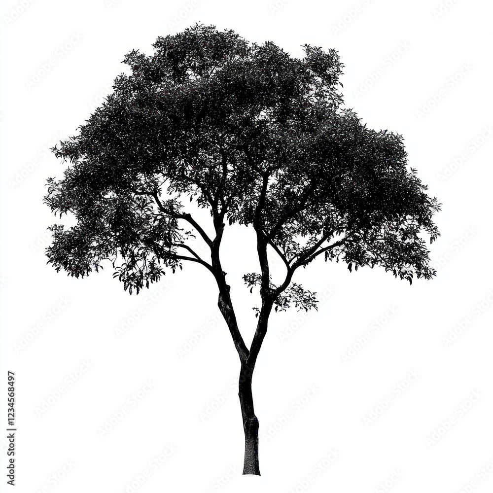 Tree outline silhouette white illustration. Tree outline silhouette white illustration.