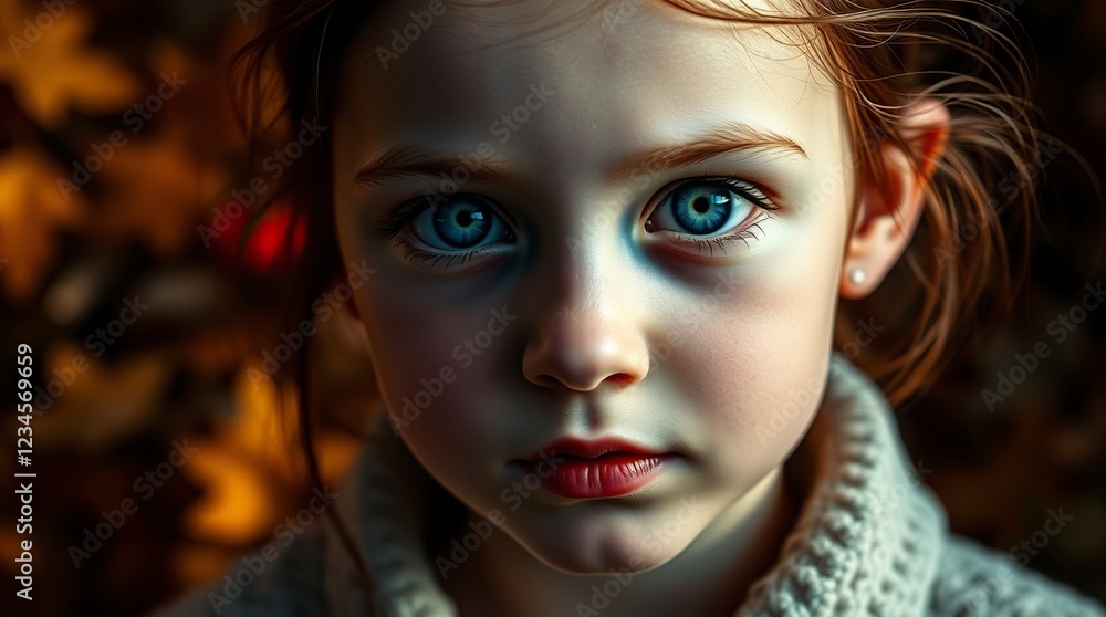Stunning Portrait of Girl with Blue Eyes Stunning Portrait of Girl with Blue Eyes