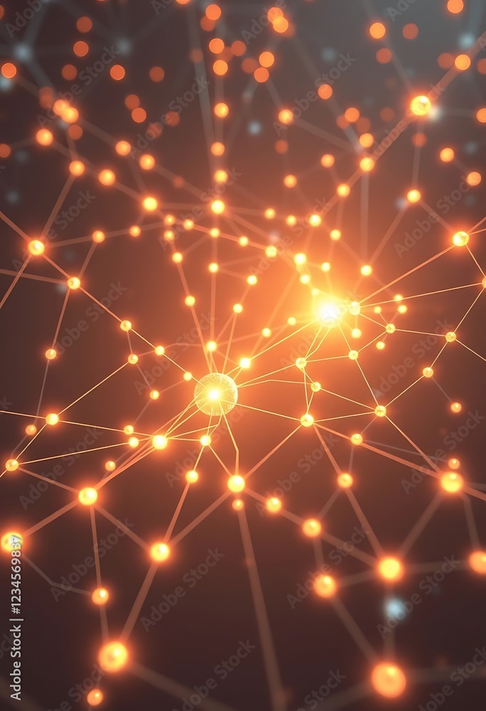 Illuminated Network Nodes Forming a Complex Connection Illuminated Network Nodes Forming a Complex Connection