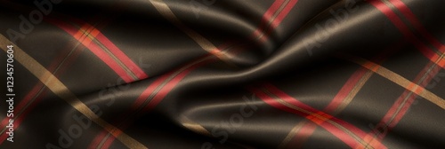 Black and Gold Striped Sati...