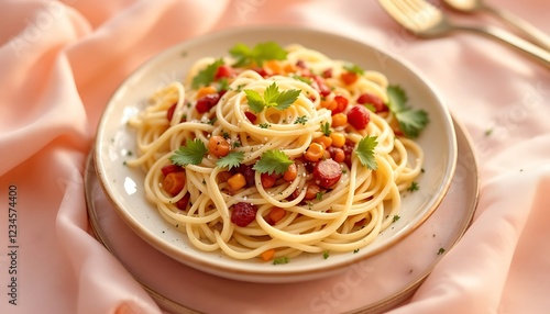 Delicious Spaghetti with Sweetcorn and Berries Recipe photo