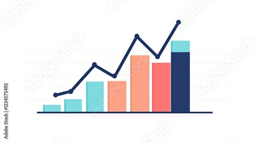 Free Download A colorful line graph showing an upward trend in data over time, illustrating growth and progress visually. - GFXLoad