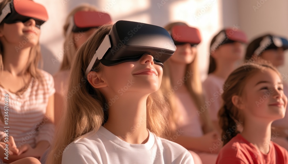 Virtual Learning for All Witness a diverse group of students engaging in a VR-based lecture, partaking in immersive hands-on digital experiences, showcasing the future of education through innovative Virtual Learning for All Witness a diverse group of students engaging in a VR-based lecture, partaking in immersive hands-on digital experiences, showcasing the future of education through innovative