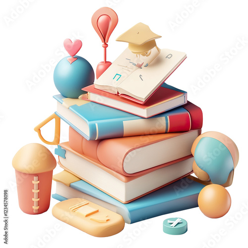High Resolution Art Icon for Education and Learning Resources, 3D design, Transparent Background, PNG