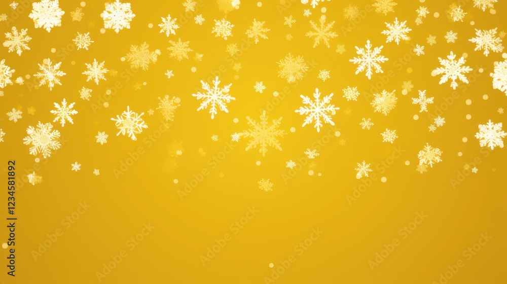 Falling Snowflakes on a Bright Yellow Background Creating a Playful Atmosphere of Winter Chaos and Joyful Aesthetic Vibes for Seasonal Celebrations Falling Snowflakes on a Bright Yellow Background Creating a Playful Atmosphere of Winter Chaos and Joyful Aesthetic Vibes for Seasonal Celebrations