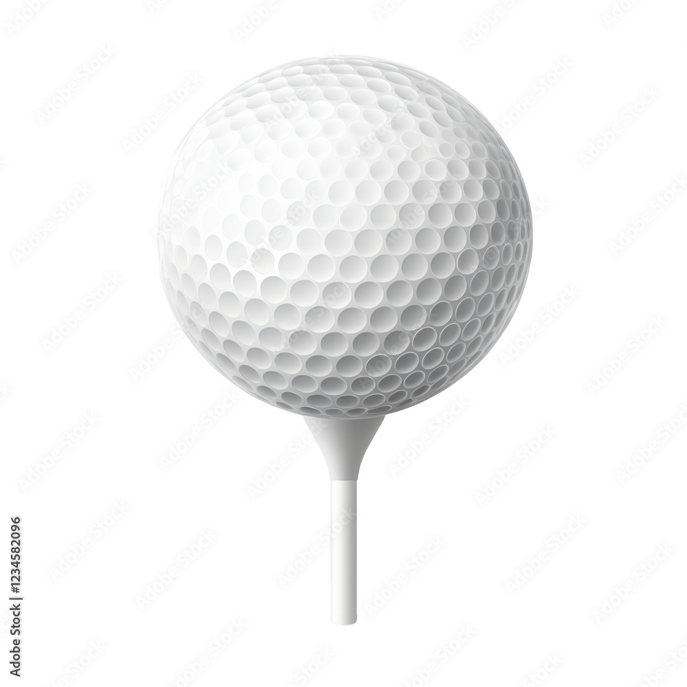 Golf ball and tee isolated on transparent background for sports and recreational activities Golf ball and tee isolated on transparent background for sports and recreational activities