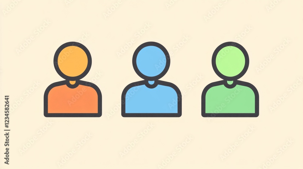 People Symbol - Logo Icon of Three Human Silhouettes for Company, Organization or Group Concept People Symbol - Logo Icon of Three Human Silhouettes for Company, Organization or Group Concept