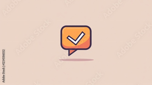 Confirmation Message with Checkmark Vector Illustration for Web and Mobile Apps photo