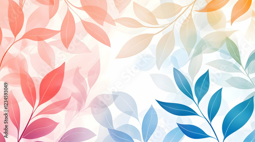 Colorful autumn leaves background design for website header or social media post