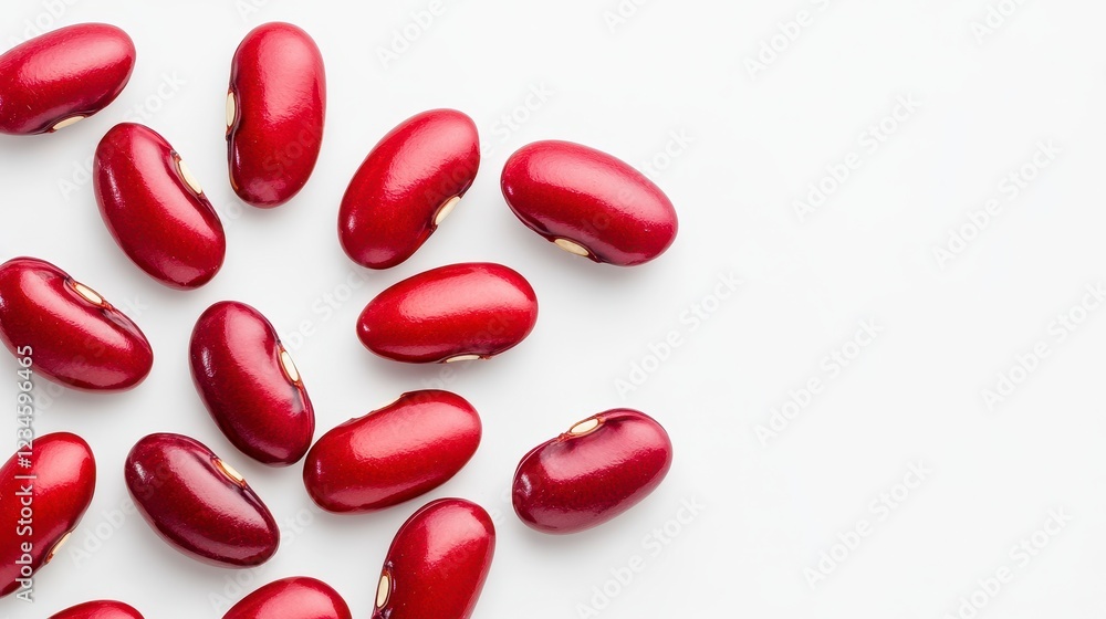 Fresh Red Kidney Beans on White Background for Healthy Cooking Fresh Red Kidney Beans on White Background for Healthy Cooking