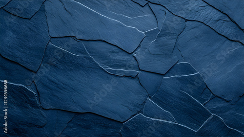 Wallpaper Mural Dark blue slate stone wall texture background. Ideal for design projects Torontodigital.ca