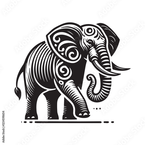 Wallpaper Mural Powerful Elephant Head Silhouette Design Torontodigital.ca