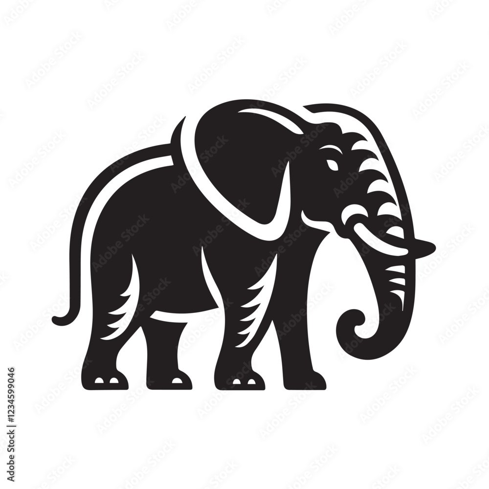 Obraz premium Powerful Elephant Head Silhouette Design