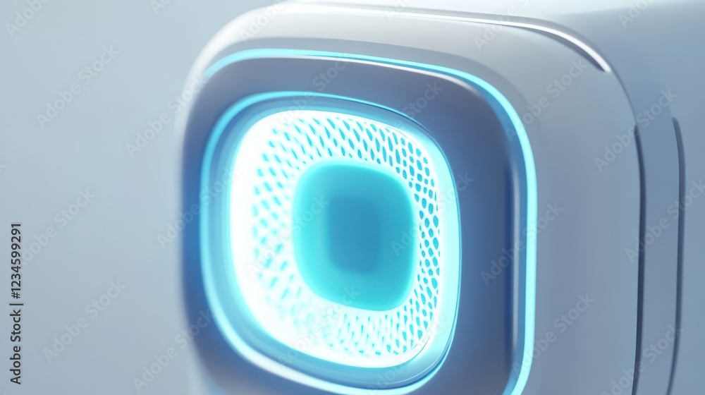 Futuristic Technology with Bright Blue Glow Effect Futuristic Technology with Bright Blue Glow Effect