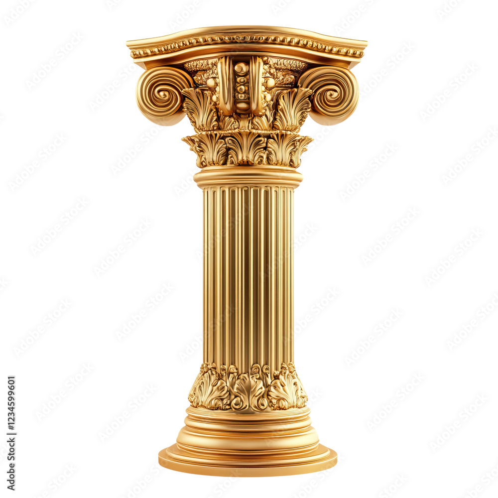 Golden column, Classic antique gold pillar Golden column, Classic antique gold pillar