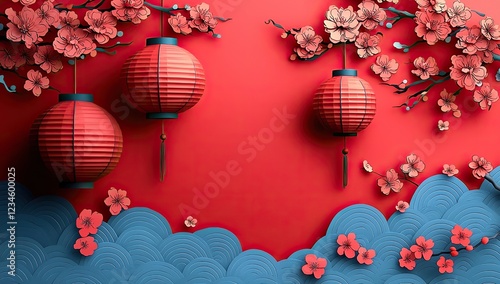 Chinese New Year Lantern Background
