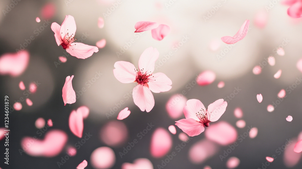 Slow motion falling cherry blossom petals evoke nostalgia and beauty Slow motion falling cherry blossom petals evoke nostalgia and beauty