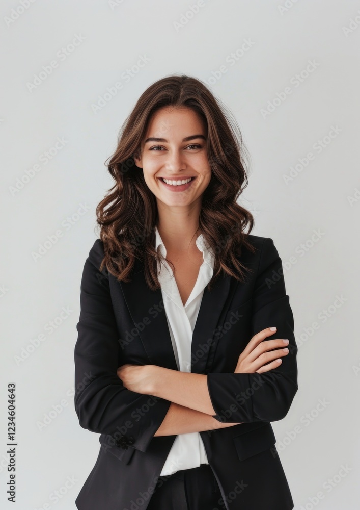 An attractive western businesswoman smiling portrait professional attire. An attractive western businesswoman smiling portrait professional attire.