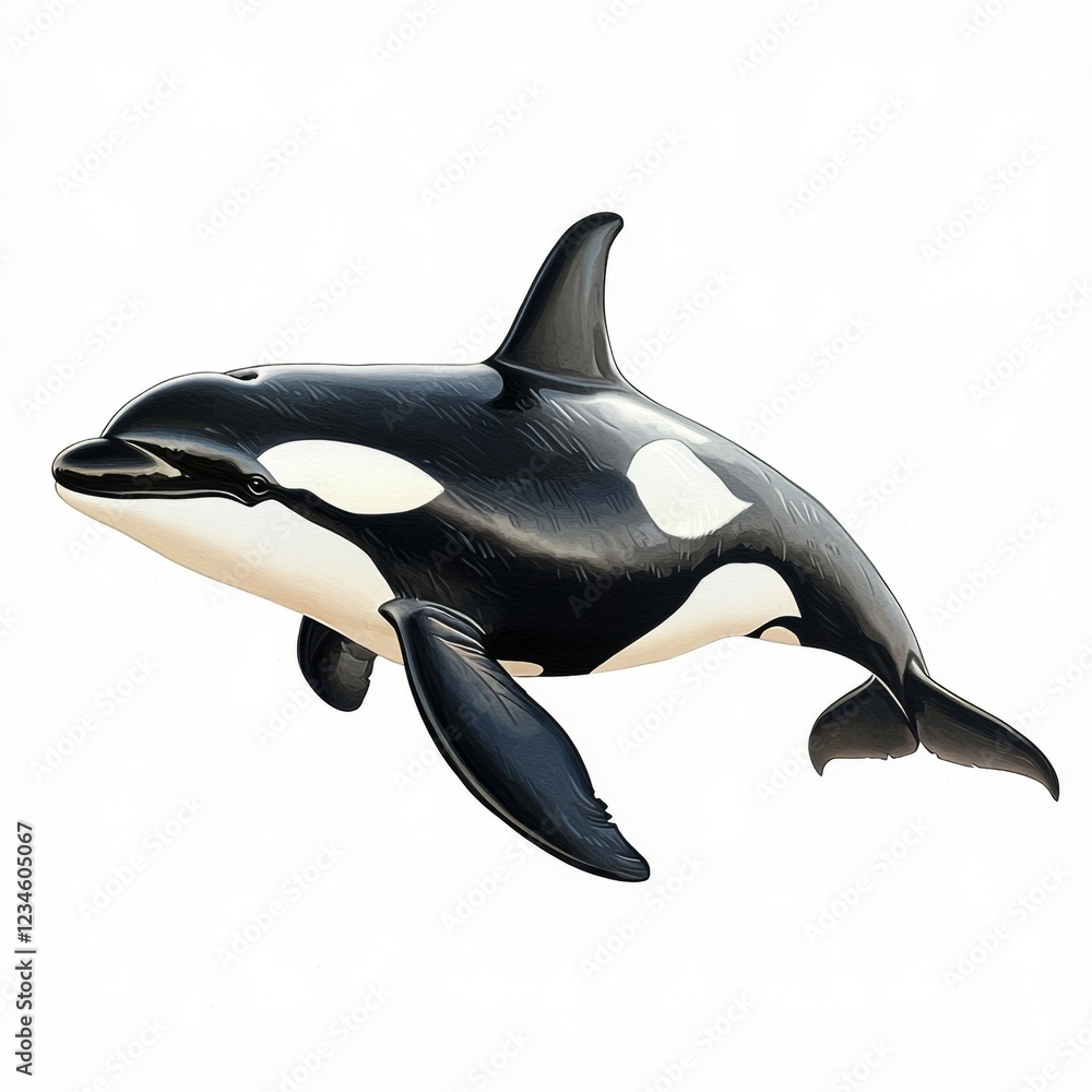 Obraz premium Realistic and Playful Orca Whale Toy for Children’s Playtime and Educational Purposes in Ocean-Themed Activities