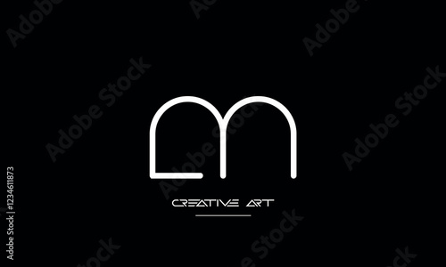 LM, ML, L, M abstract letters logo monogram