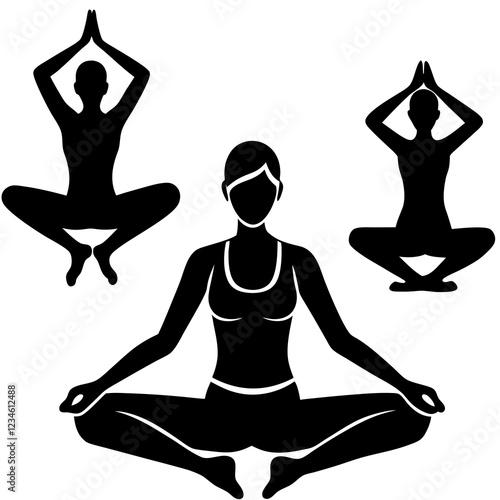 Yoga Pose Vector Illustration & Clipart Design photo