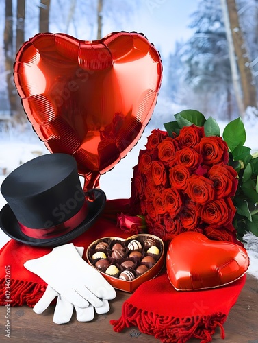 Celebrating Valentine's Day. Generative By Ai