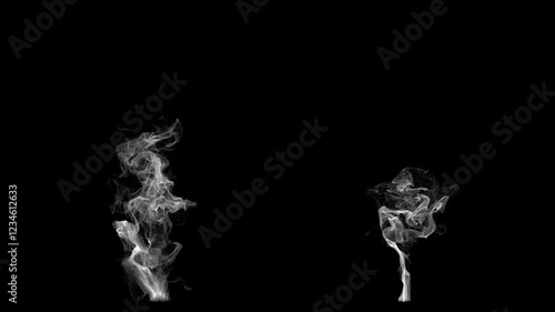 
There are two types of smoke from a cigarette
on transparent background with alpha channel.